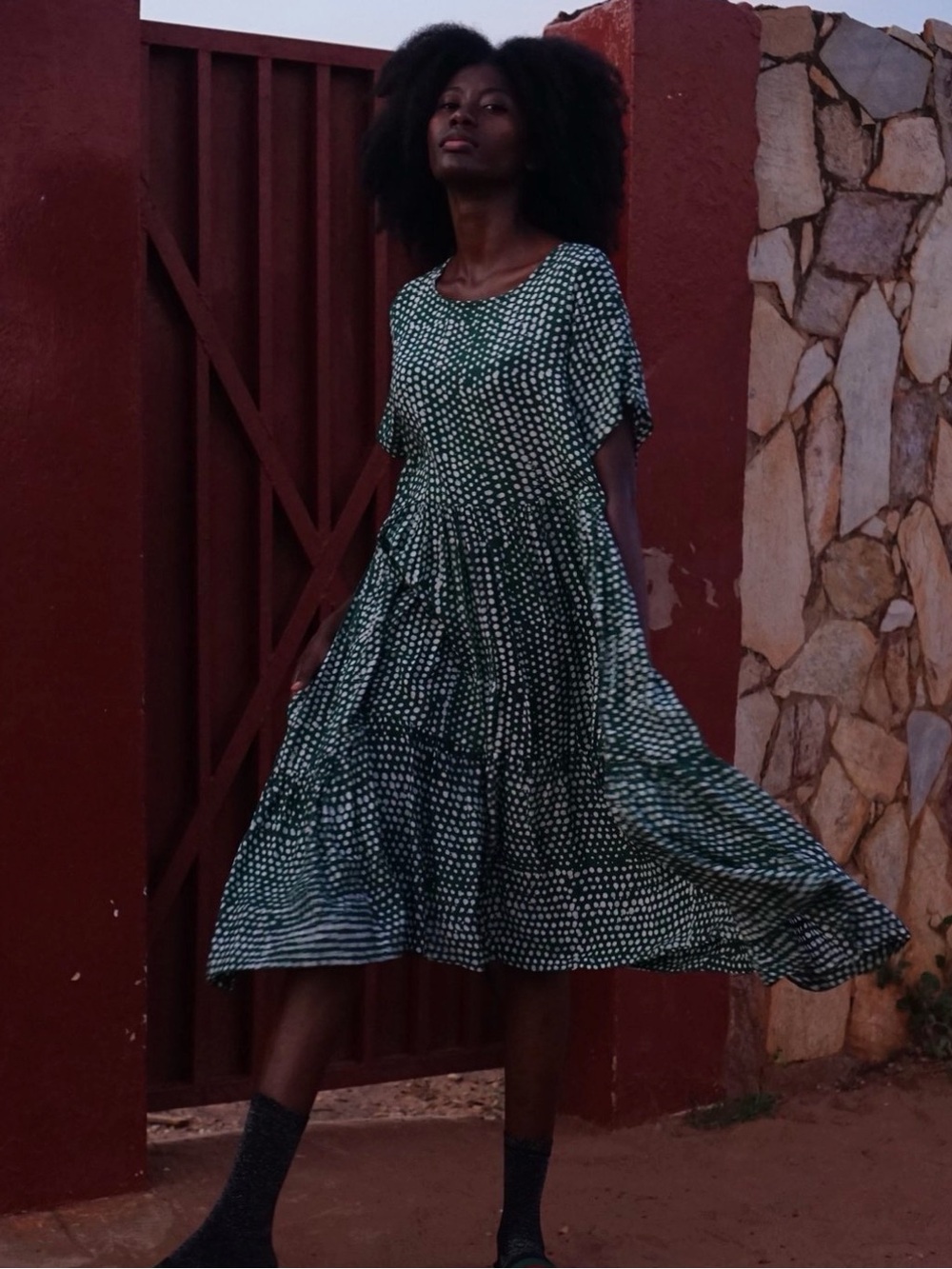 Osei Duro Layer Dress in Bullfrog by Moonlight fabric